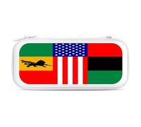 African U.S. Unity Flag Portable Carrying Case for Switch Protective Travel Hard Shells Game Card Storage Pouch Bag