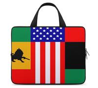African U.S. Unity Flag Protective Laptop Bag with Handle Carrying Shoulder Bags for Laptops 12inch