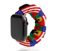 African U.S. Unity Flag Scrunchies Watch Band Compatible with IWatch Stretchy Elastic Replacement Strap 38mm/40mm