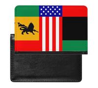 African U.S. Unity Flag Travel Passport Covers Unisex Wallet Holder Slim RFID Blocking Card Case Protector Essentials