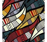 African Upholstery Fabric for Chairs Sofa Couch,Traditional Abstract Geometric Outdoor Fabric by The Yard,Tribal Striped Fabric for Upholstery and Home DIY Projects,2 Yards,(L184*W150cm) Ruby Grey