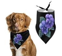African Violet Flower Dog Bandana Adjustable Pet Scarf Bib Cute Triangle Handkerchief for Dogs Cats Gifts