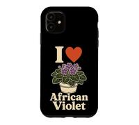 African Violet Plant Lover Retro Line Art Botanical Gift Case for iPhone 11