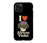 African Violet Plant Lover Retro Line Art Botanical Gift Case for iPhone 11 Pro