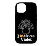African Violet Plant Lover Retro Line Art Botanical Gift Case for iPhone 14