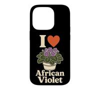 African Violet Plant Lover Retro Line Art Botanical Gift Case for iPhone 14 Pro