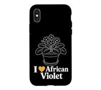 African Violet Plant Lover Retro Line Art Botanical Gift Case for iPhone X/XS