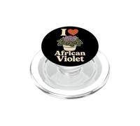 African Violet Plant Lover Retro Line Art Botanical Gift PopSockets PopGrip for MagSafe