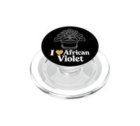 African Violet Plant Lover Retro Line Art Botanical Gift PopSockets PopGrip for MagSafe
