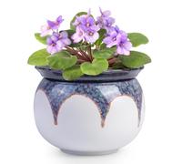 African Violet Pots, 6 inch Ceramic Easy Self Watering Plant Pot for Busy Plant Lovers, Automatically Absorb Appropriate Amount of Water, Flower Pot Indoor-Plants Not Included(Red)