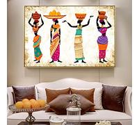 African Wall Art Black Woman Canvas Print Ethnic Contemporary Modern Ladies South African Art Colorful African Painting 50x75cm Frameless