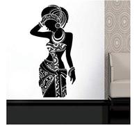 African Wall Decal Tribal African Wall Art Black Woman Bedroom Applique Room Decor African Art Deco 42X85Cm