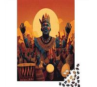 African Warrior with Tribal Patterns1000 Piece Impossible for Adults Games Gifts Kids Challenge Jigsaw