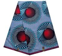 African Wax Print Ankara, 100% Cotton Fabric, 45" Inch Wide, for Making Dress/Quilts/Skirt/Sewing/Crafting Projects, West African Ankara Print, 6 Yards Piece (5.4m Long x 1.2m Wide)