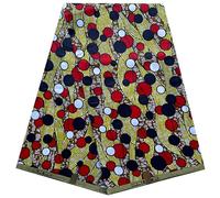 African Wax Print Ankara, 100% Cotton Fabric, 45" Inch Wide, for Making Dress/Quilts/Skirt/Sewing/Crafting Projects, West African Ankara Print, 6 Yards Piece (5.4m Long x 1.2m Wide)