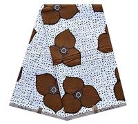 African Wax Print Ankara, 100% Cotton Fabric, 45" Inch Wide, for Making Dress/Quilts/Skirt/Sewing/Crafting Projects, West African Ankara Print, 6 Yards Piece (5.4m Long x 1.2m Wide)