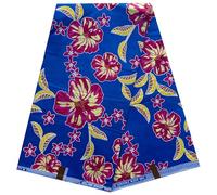 African Wax Print Ankara Cotton Fabric, 6 Yards, for Dressmaking, Quilts, Skirt, Bag, Apparel, Sewing, Crafting Material, 45" Inch Wide, 6 Yards Piece (5.4m Long x 1.2m Wide)