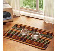 african weaving print Cats Pet Bowl Placemat Pet Feeding Mats for Dogs, Non-Slip PU Leather Tablecloth for Pets