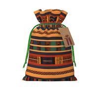 African Weaving Print Christmas Bag Festive Present Sack Xmas Drawstring Bags Party Decor Gift