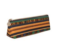 African Weaving Print Fashionable Pencil Case Large Capacity Leather Pouch School Travel Classroom Office