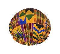 African Weaving Print Shower Essentials Bonnet For Women, Large Washable Elastic Band Bath Hair Wrap Shower Cap