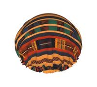African Weaving Print Shower Essentials Bonnet For Women, Large Washable Elastic Band Bath Hair Wrap Shower Cap