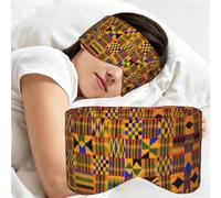 African Weaving Print Sleeping Mask Wide Band Reversible Light Blocking Travel Cover