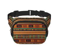 African Weaving Print Waist Pack Square Waist Bag Workout Hiking Running Travel Gym Pretty Zipper Fashion