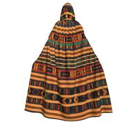 african weaving print Women Men Adults Halloween Hooded Cloak, Hooded Cape Cosplay Cloak Robe Uniform