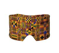 African Weaving Printed Sleeping Blindfold, Padded Ear Warmer Mask, Adjustable Head Wrap, for Deep Relaxation