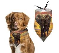 African Wild Animal Elephant Cute Dog Bandanna Scarf Printed Adjustable Triangle Pet Kerchief for Dogs And Cats