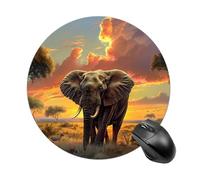 African Wild Animal Elephant Round Mouse Pad for Office Home