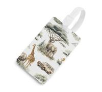 African Wild Animal Hunting Luggage Tags for Suitcase Travel Baggage Bag Tags Identify Labels