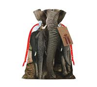(African Wild Animals Elephant) Christmas Burlap Gifts Bag With Drawstring Xmas Linen Burlap Gift Candy Pouch For Wedding Party Festival Decorating M