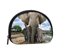African Wild Animals Elephant Portable Mini Change Storage Bag, Stylish and Compact Coin Purse, Suitable for Daily Carrying