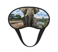 African Wild Animals Elephant Print Adjustable Eye Cover for Sleeping, Comfortable, Pressure-Free and Breathable Sleeping Masks