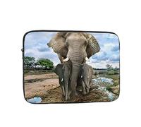 African Wild Animals Elephant Printed Laptop Sleeve For 15 Inch Laptop, Shockproof Oxford Fabric Laptop Protective Case Laptop Bag