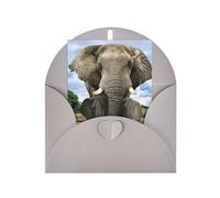 African Wild Animals Elephant Printing Vertical Blank Paper Holiday Greeting Thankful For You (Thinking Of You Card Birthday Card)