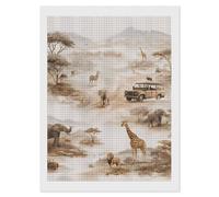 African Wild Animals Migration Adults Diamond 5D Painting Kit Square Drill DIY Art Craft Wall Decor