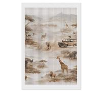 African Wild Animals Migration Adults Diamond 5D Painting Kit Square Drill DIY Art Craft Wall Decor