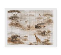 African Wild Animals Migration Adults Diamond 5D Painting Kit Square Drill DIY Art Craft Wall Home Decor