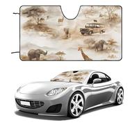 African Wild Animals Migration Car Windshield Sun Shade Interior Cooling UV Protection for Window
