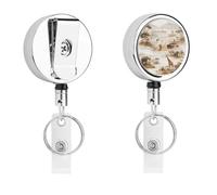African Wild Animals Migration ID Badge Holder Retractable with Keychain for Office 1 Pack