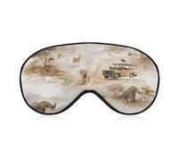 African Wild Animals Migration Sleep Eye Mask Night Shade Cover Soft Adjustable for Travel Naps