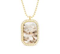 African Wild Animals Migration Women's Necklaces Pendant Necklace Fashion Diamond Jewelry with Chain