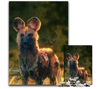 African Wild Dog 1000 Pieces Puzzles for Adults Paper Jigsaw Puzzles for Adults Family Activity Brain Teaser Home Decor 1000 PCS(38x26cm)
