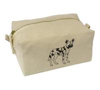 'African Wild Dog' Canvas Wash Bag/Makeup Case (CS00044378)