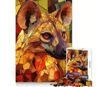 African Wild Dog Mosaic Adults Puzzles 1000 Piece Jigsaws Brain Skill Good Thick Pattern Assemble Night Game (50x75cm)
