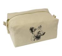 'African Wild Dog Side View' Canvas Wash Bag/Makeup Case (CS00044014)