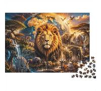 African Wildlife 1000 Piece Jigsaw Puzzle for Adults | 38x26cm Cardboard pieces, home leisure, detailed animal scene, gift for puzzle fans